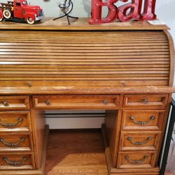 Old Oak "heavy" Roll Top Desk