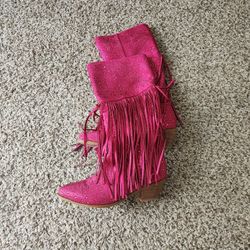 Womens Pink Rhinestone  Cowgirl Boots Size 10 