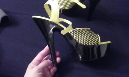 New neon high heels
