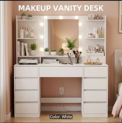 NEW White Makeup Vanity Desk