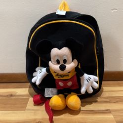 Mickey Mouse Plush Backpack With Removable Mickey