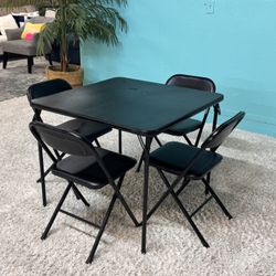 Folding Card Table With 4 Folding Chairs 