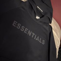 Essentials Black Hoodie Pullover Mens Fear Of God