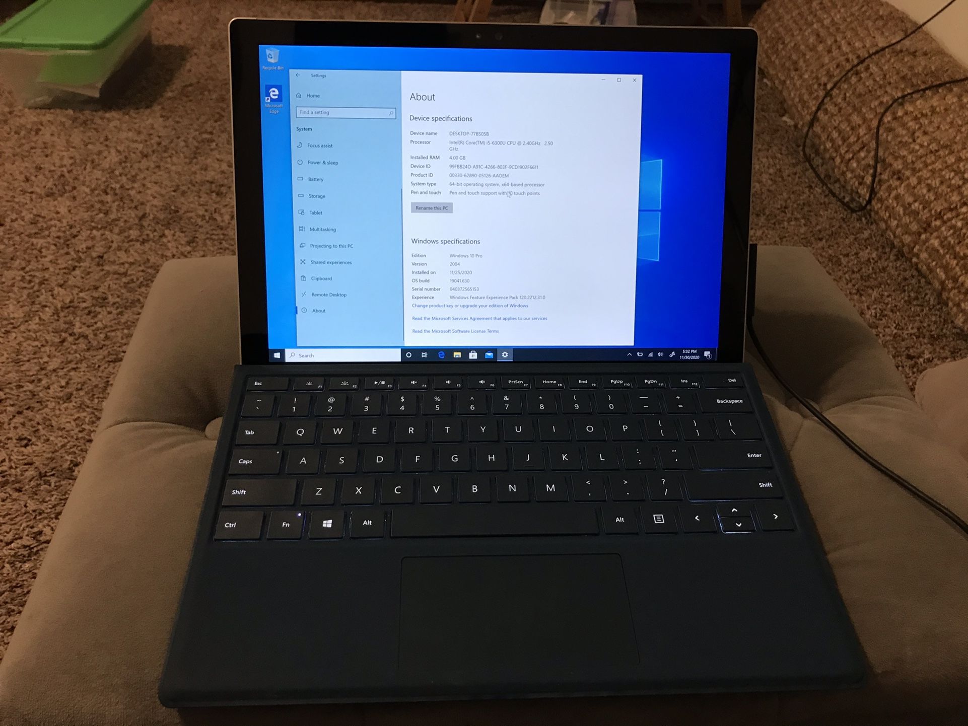 Surface Pro 6 / i5 / 4gb / 128gb SSD