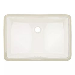 Signature Myers Rectangular Porcelain Undermount Bathroom Sink Biscuit SHU1812BS