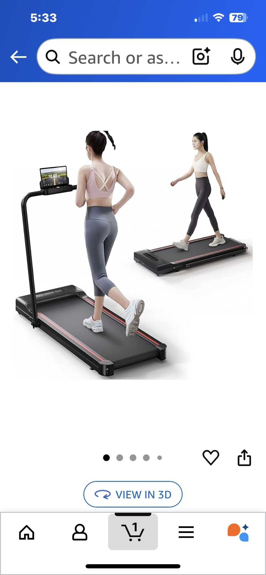 Excellent Condition - Sperax Walking Pad Treadmill,Under Desk Treadmills for Home, 3 in 1 Folding Treadmill