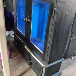Doll Cabinet Glass Display Wood 