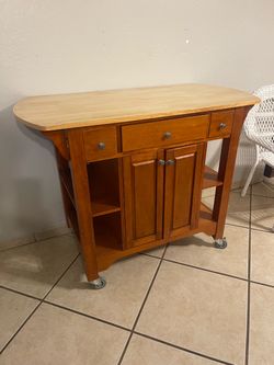 Rolling Wood Kitchen Island Cart