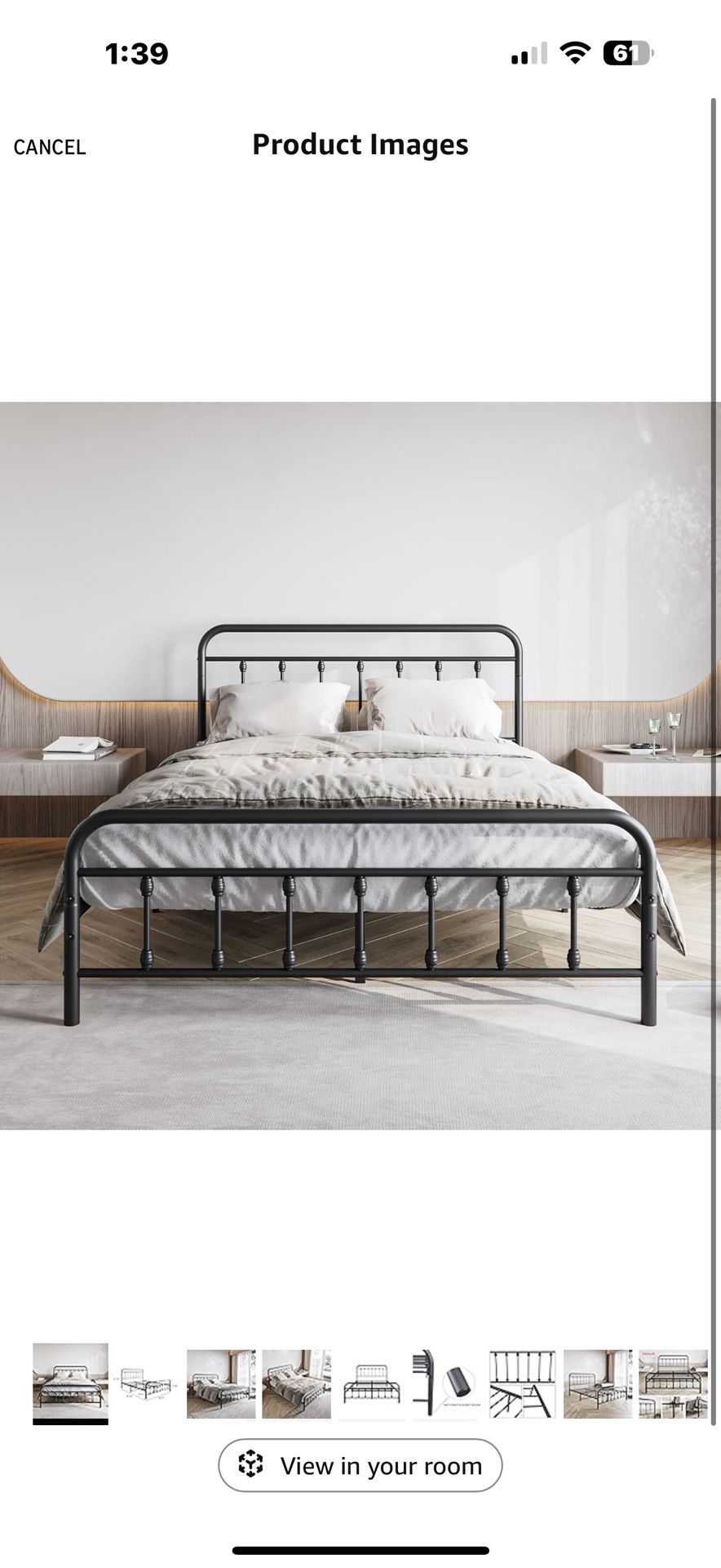 New in box Queen Size Bed Frame with Headboard and Footboard Mattress Heavy Duty Metal Platform, Steel Slat Support (Queen, Black Sanded), G52000071