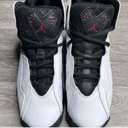 Jordan 343795-160 Unisex Kids High Top Sneakers White Black Red Size 5Y