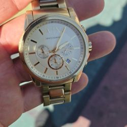 Armani exchange gold watch 