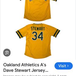 OAKLAND A’s DAVE STEWART JERSEY XL IN SEALED PKG