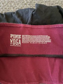 Victoria Secret PINK yoga leggings XS black maroon athletic