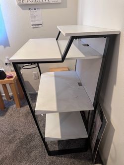 Modern  Desk with Shelves