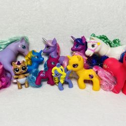 Colorful Little Pony Lot Unicorns Ponies Colorful Rainbow Toys