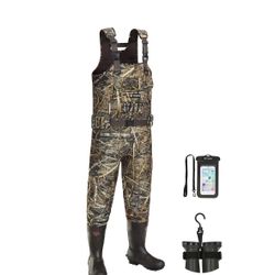 TIDEWE Chest Waders, Hunting Waders for Men with 800G Insulation, Waterproof Neoprene Camo Bootfoot Wader Size 9
