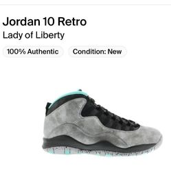 Jordan 10 Retro Lady Of Liberty USED Size 10.5