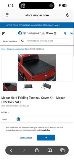 Mopar hard folding Tonneau cover kit