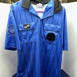US Federation Soccer Referee Jersey Mens. Lg. Official Sports Long Sleeve Blue.