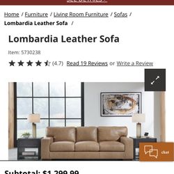 Leather Couch And Ottoman 