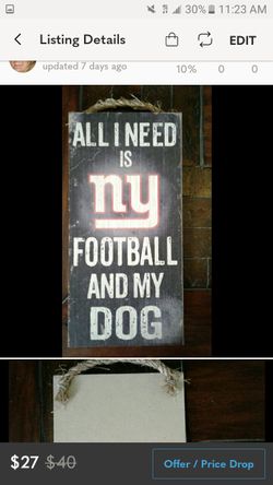 Authentic NFL sign
