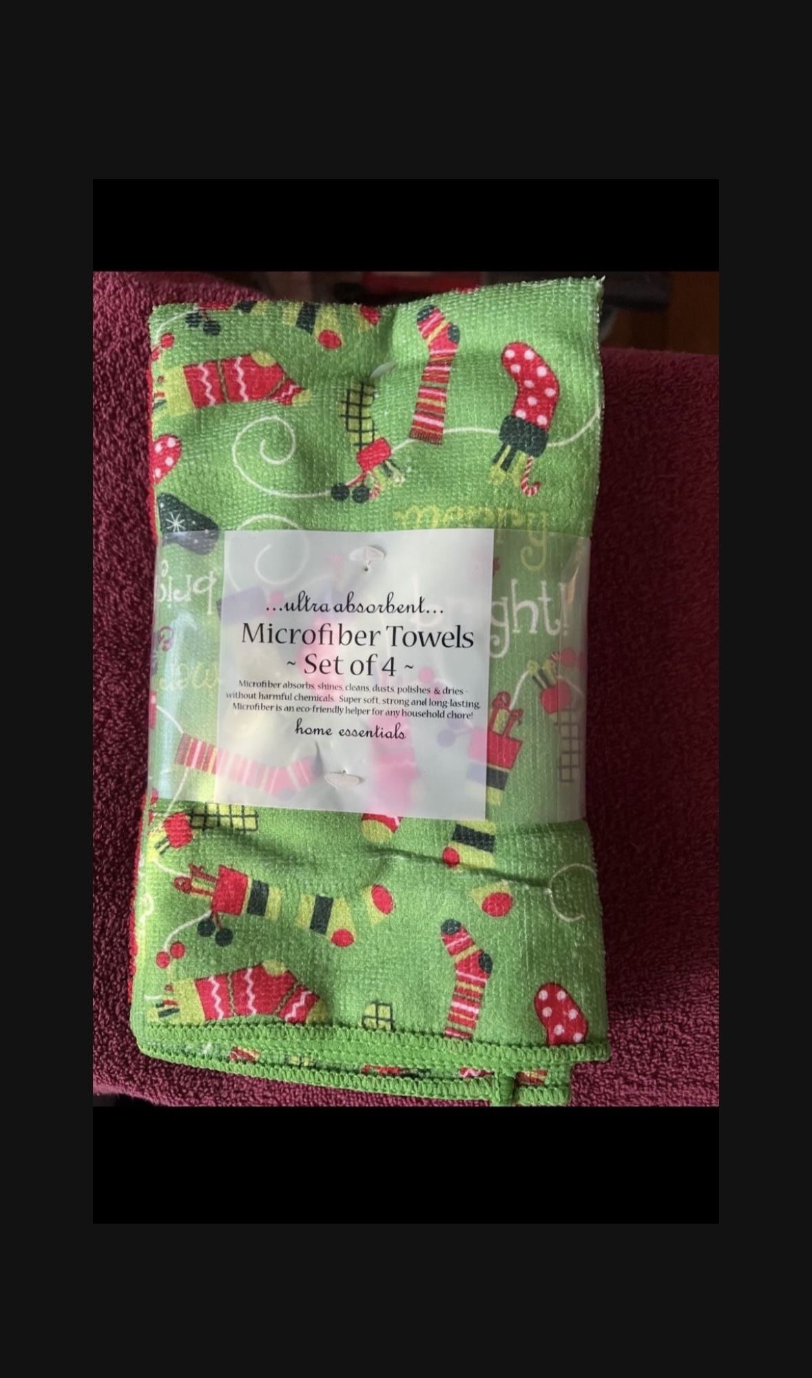 Microfiber Christmas Towels (Set Of 4)
