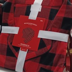 Christmas Pajamas Flannel Red Black Small-XXL Wondershop New