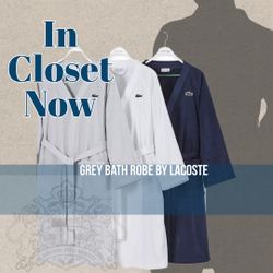 Grey Lacoste Bath Robe