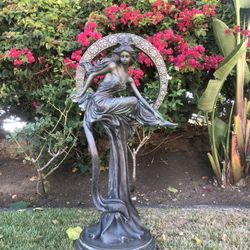 mucha maiden of arts bronze statue