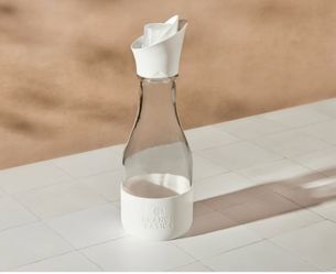 Branch Basics Glass Refillable Laundry Bottle White Silicone Sleeve
