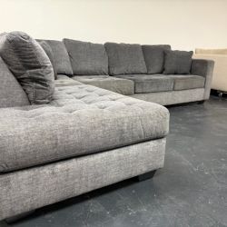 Beautiful Tufted Sectional Sofa with Chaise - Delivery Available!