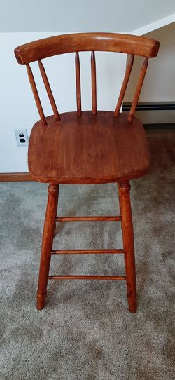 Tall Wooden Barstool Chair / Plant Stand