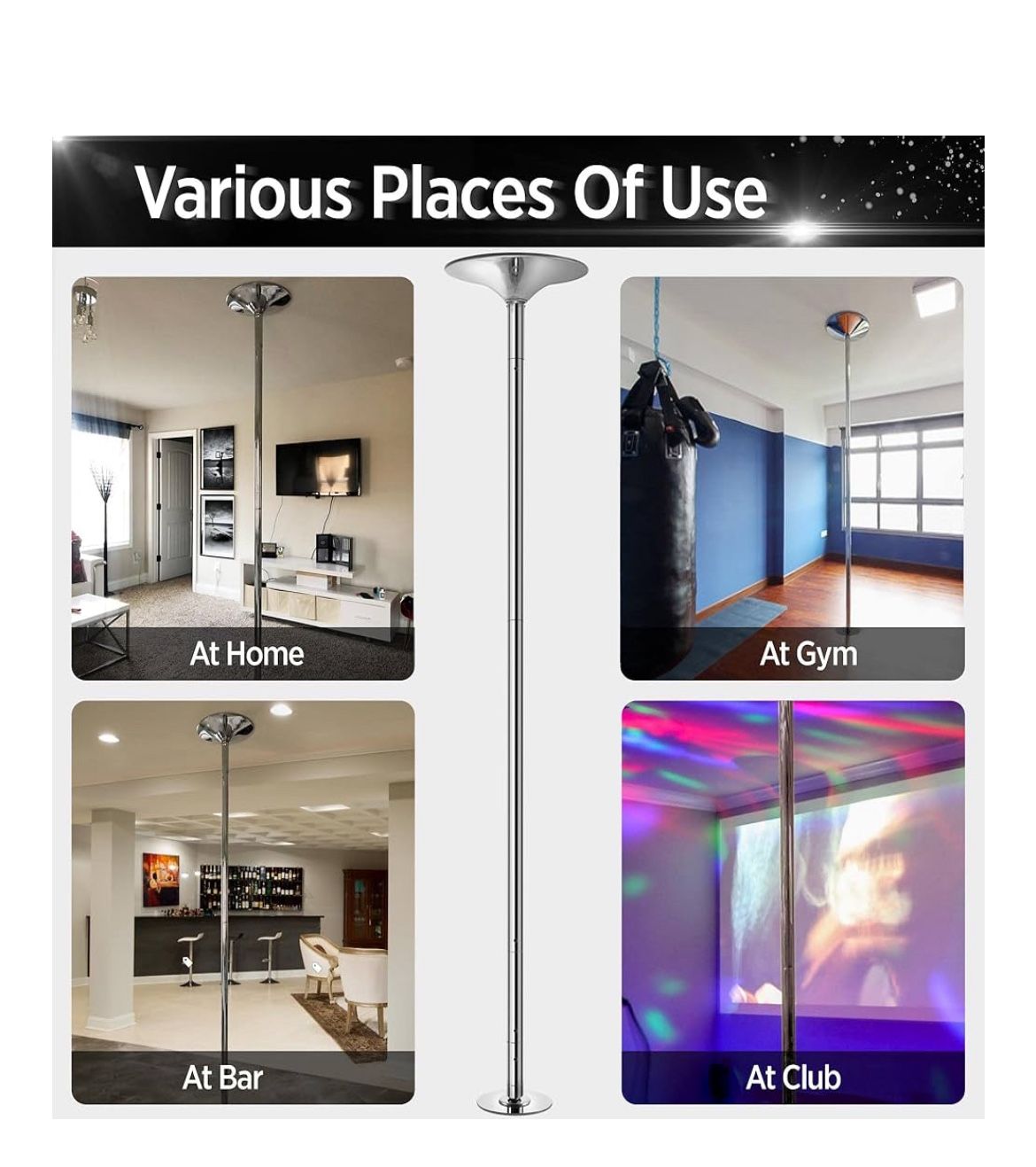 Professional Dance Pole Spinning Static Dancing Pole Portable Removable