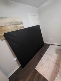 Black Fabric Upholstered Box Spring