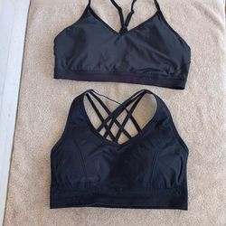 2 black Sports bras size XL
