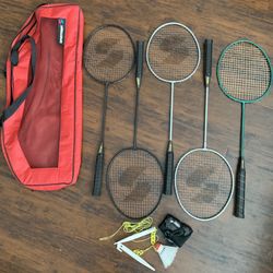 3 Badminton Rackets  With Carrier Bag