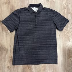 Size L- Lululemon Propel Polo Gray Stripe