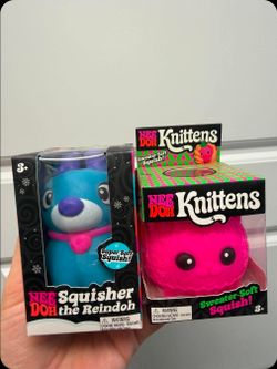 Nee Doh Squisher Reindoh & Knittens Squish Toys Bundle