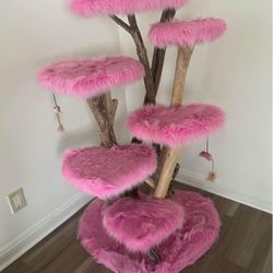 Pink Fur Custom Cat Tower 