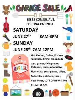 Multi family yard sale moving sale