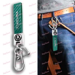 Keychain Lanyard Quick Release Key chain Leather for Acura INTEGRA RSX TSX JDM -(3-LKC-ACURA-CFGR