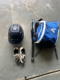 Kids Boys Baseball Backpack Shoes Bat And Helmet