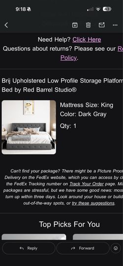 King Bed Frame (Dark Grey)
