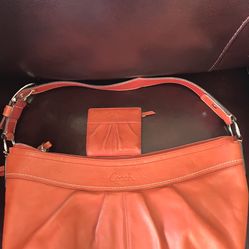 Burnt Orange COACH Shoulder & Matching Wallet