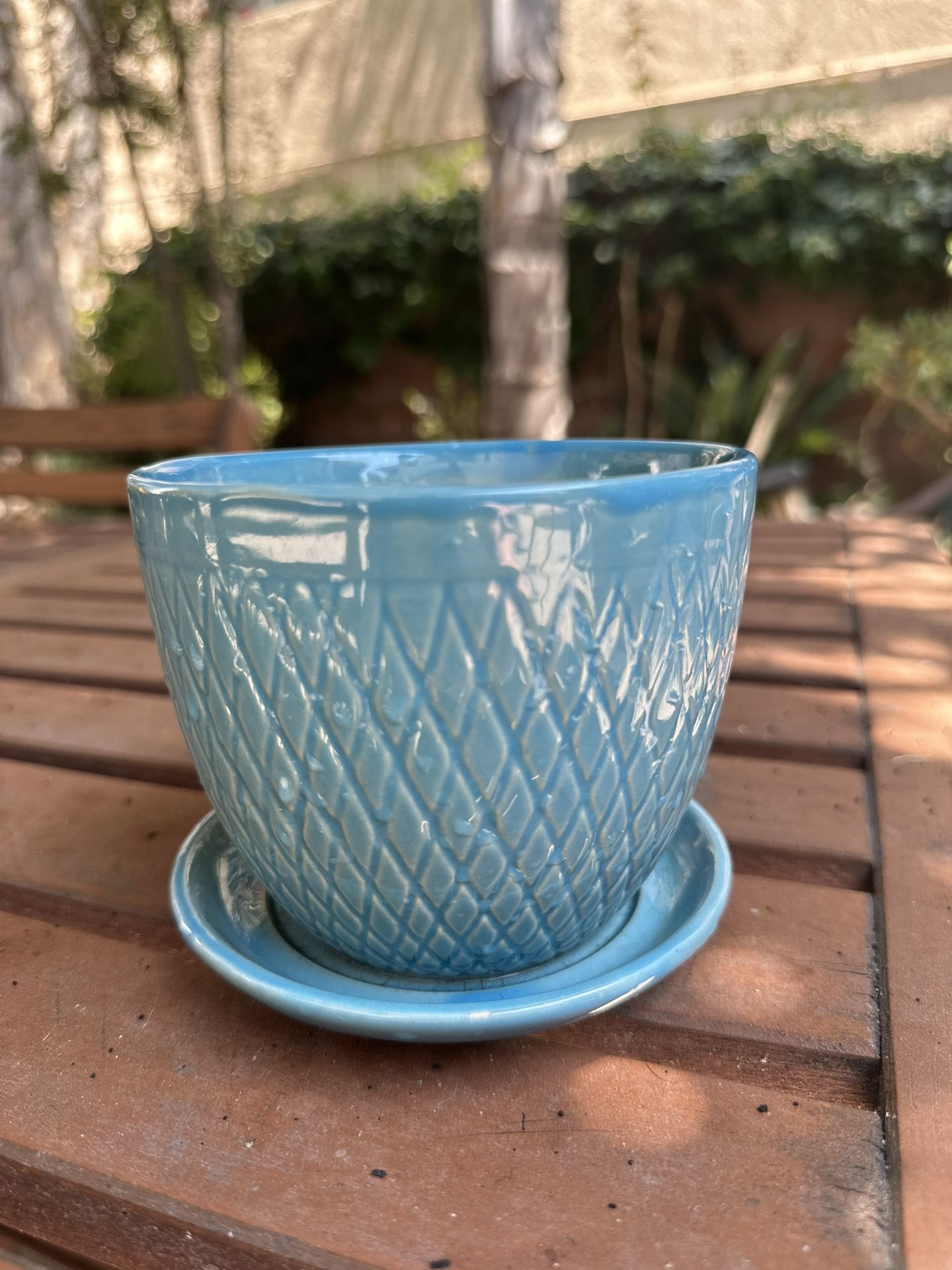 Blue Ceramic Planter