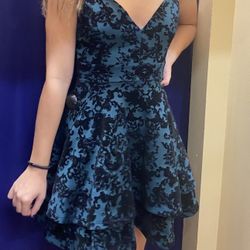 Beautiful Semi formal Green And Black Homecoming Dress