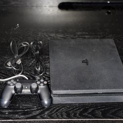 PlayStation 4 Slim Console Bundle – Controller + Cables – Works Great