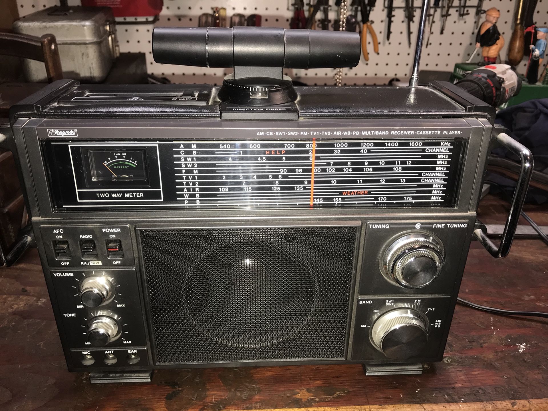 AiRhapsody RY-611 Multi-Band AC/DC Portable Radio Shortwave/AM/FM/TV/VHF/CB/AIR.
