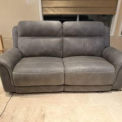 Couch & Loveseat With 4 Recliners 