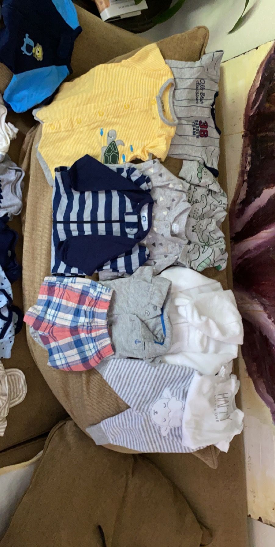 Carter, Gerber, and Cat & Jack Preemie/NB boys 19 item lot